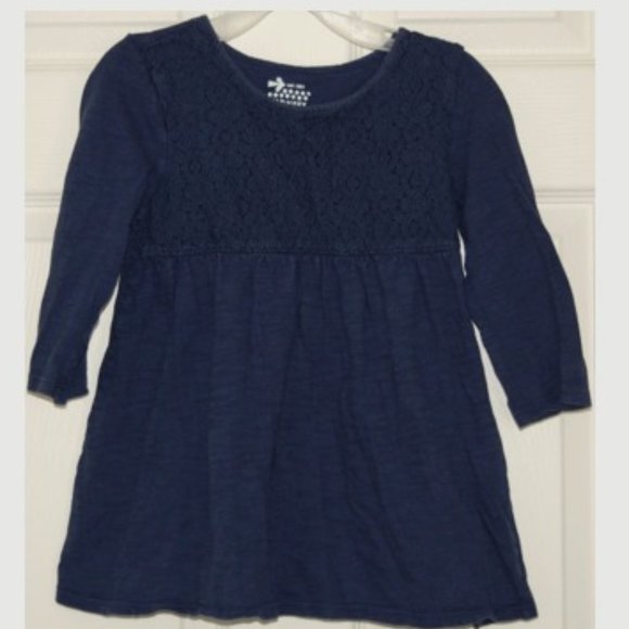 Old Navy Other - Old Navy Girls Size 8, Navy Crochet-Robe Tunic Top, 100% Cotton